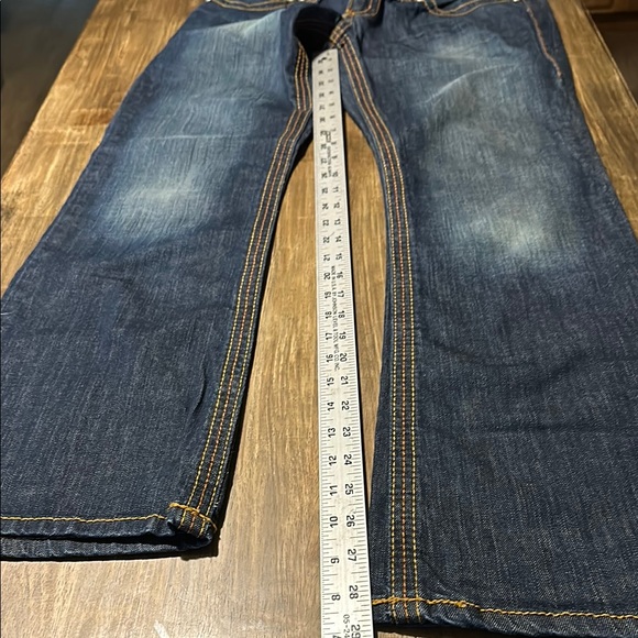 Blue Boot Cut Jeans with Contrast Stitching and Whiskering - Picture 8 of 9